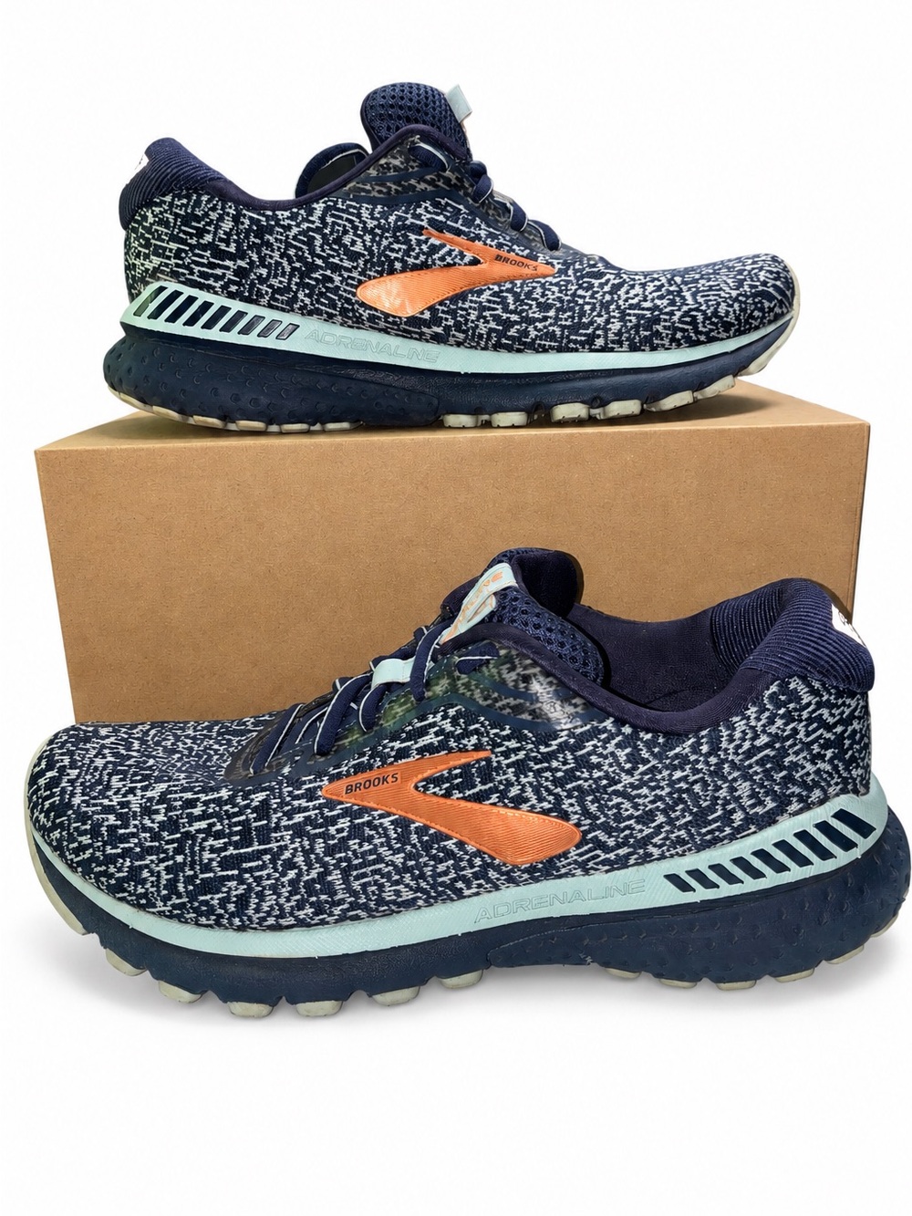 Brooks Adrenaline GTS 20 Women’s Running Shoes Size 10.5 B Medium Navy/Coral